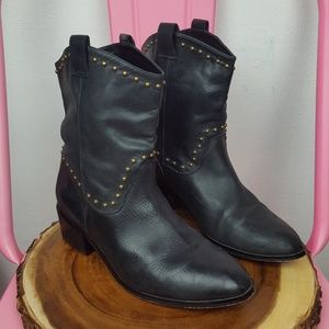 Twiggy London Leather Studed Boots